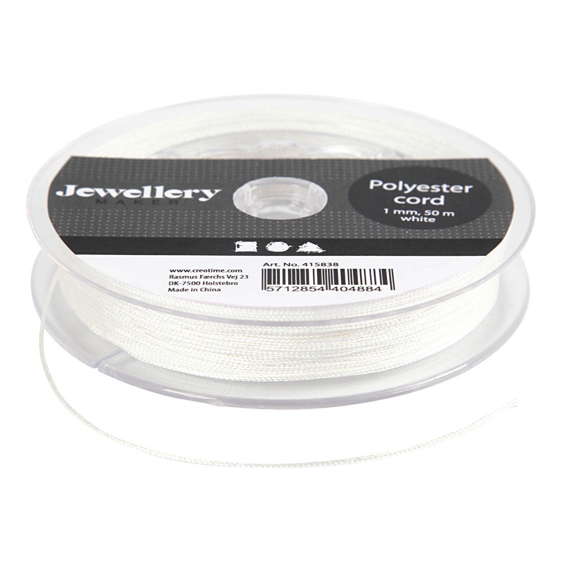 Crétiv Company Polyester Cord White, 50m