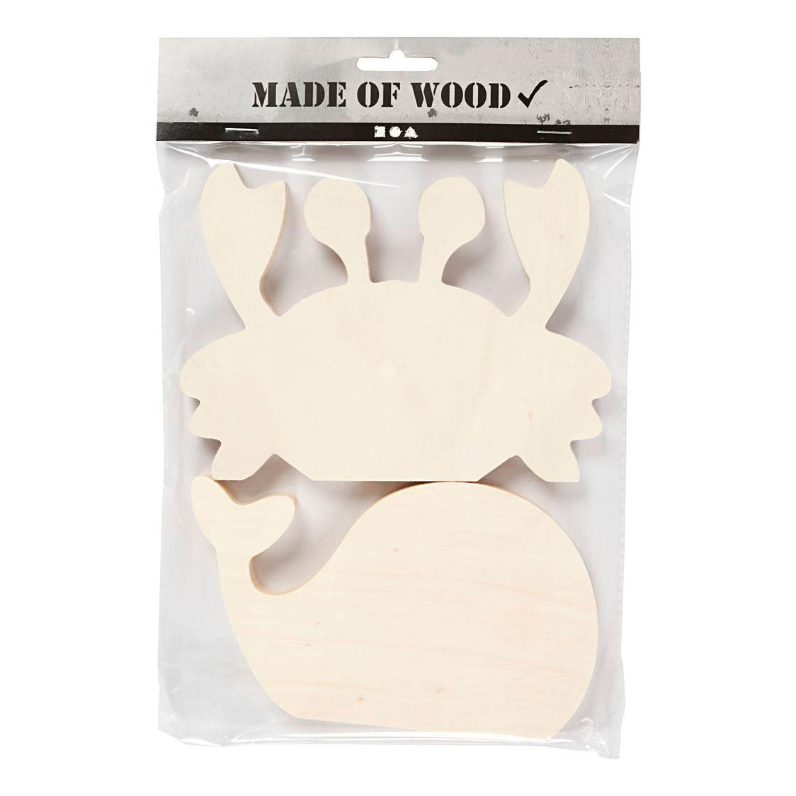 Creativ Company Wooden Marine Animals Krab and Whale, 2e.