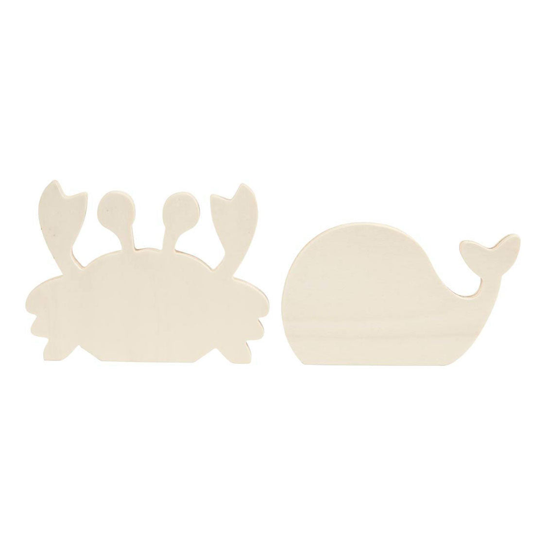 Creativ Company Wooden Marine Animals Krab and Whale, 2e.