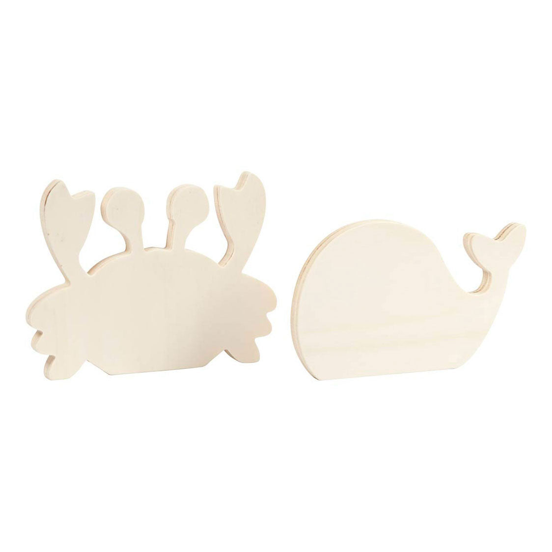 Creativ Company Wooden Marine Animals Krab and Whale, 2e.