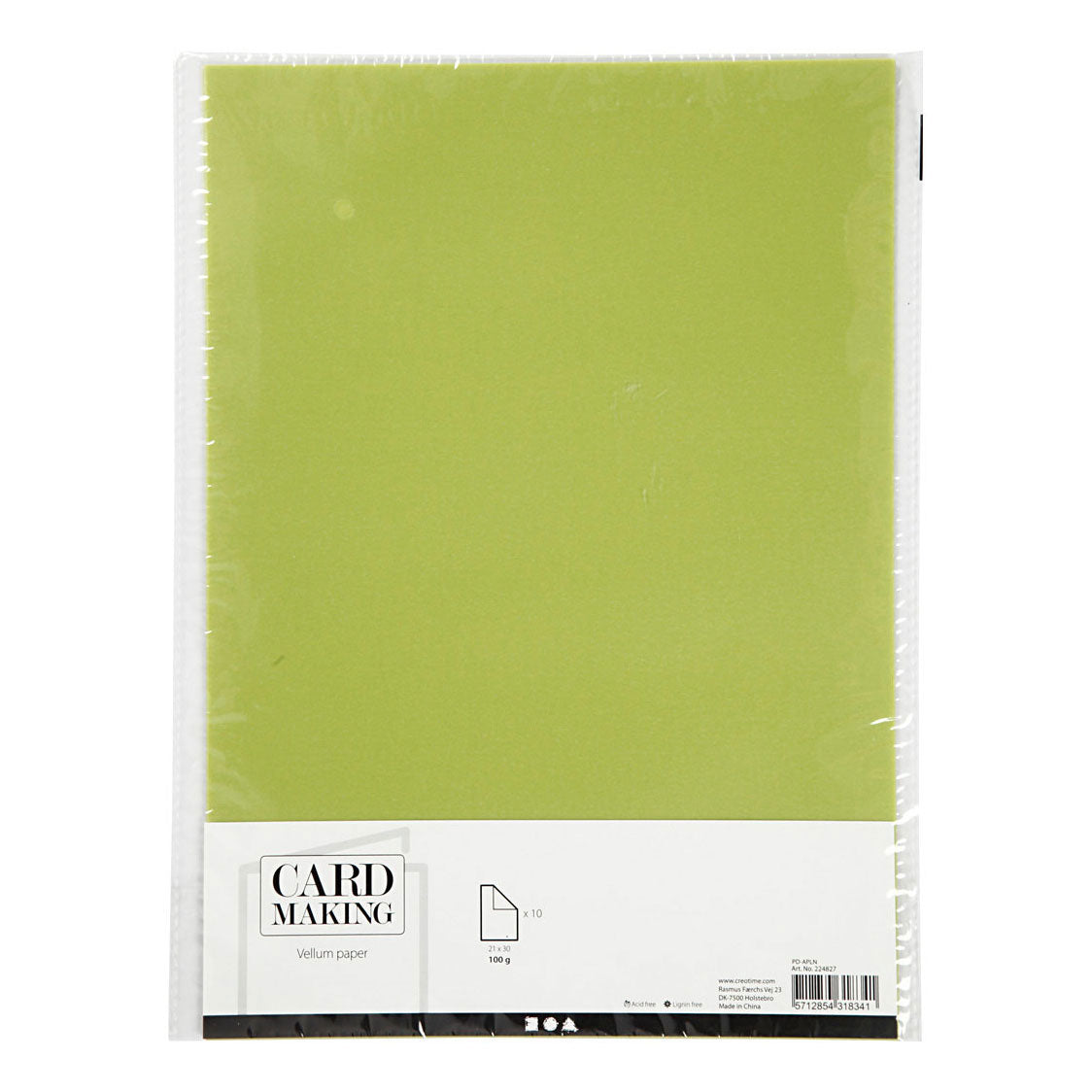 Creativ Company Vellum Paper A4 vert clair, 10 feuilles