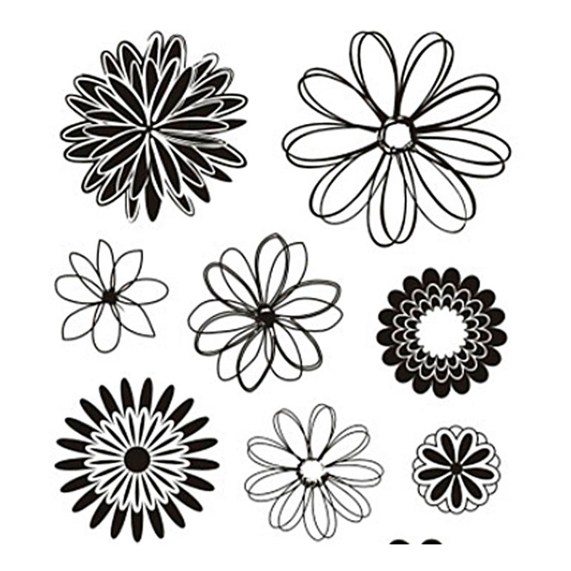 Creativ Company Silicone Stamps Fleurs, 1 feuille