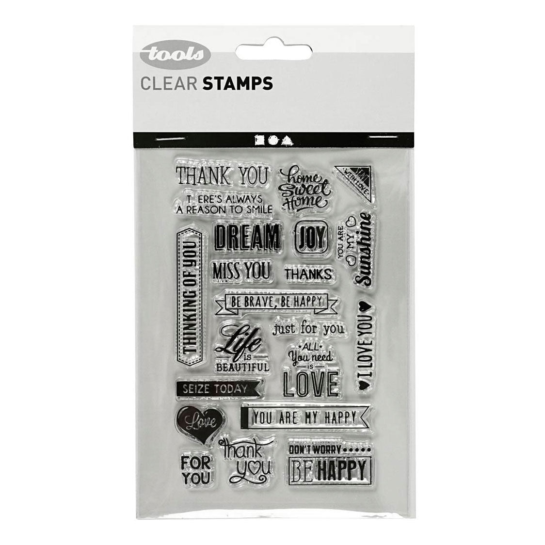 Creativ Company Silicone Stamps Texte en anglais. 1 feuille