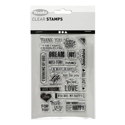 Creativ Company Silicone Stamps Texte en anglais. 1 feuille