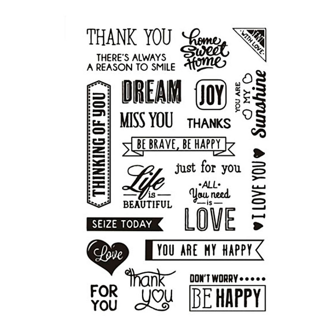 Creativ Company Silicone Stamps Texte en anglais. 1 feuille