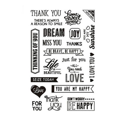 Creativ Company Silicone Stamps Texte en anglais. 1 feuille