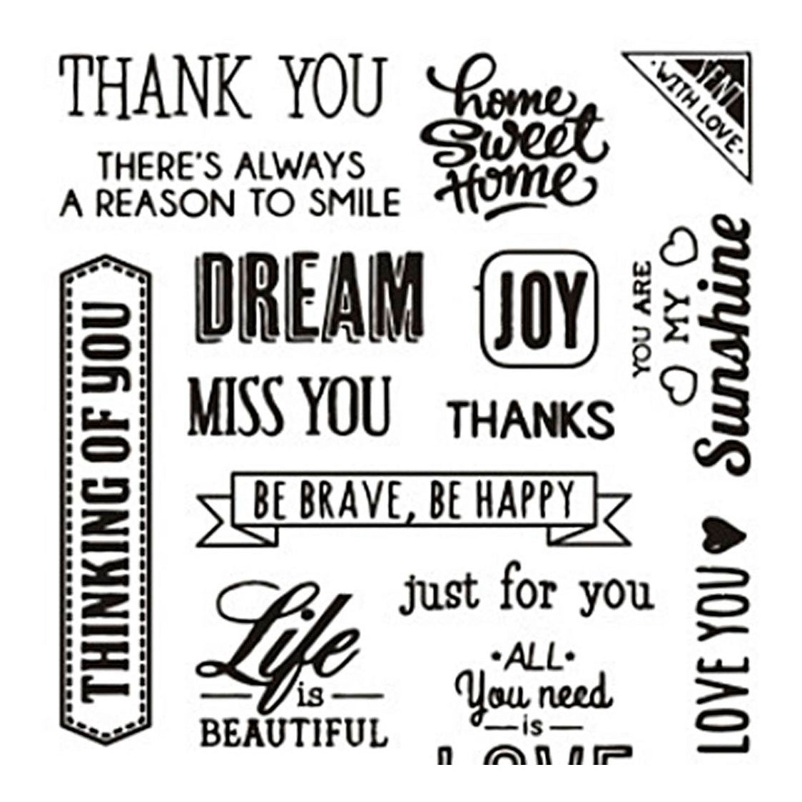 Creativ Company Silicone Stamps Texte en anglais. 1 feuille