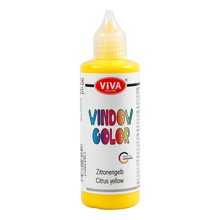 Creativ Company Peinture pour vitres et autocollants jaune, 90ml