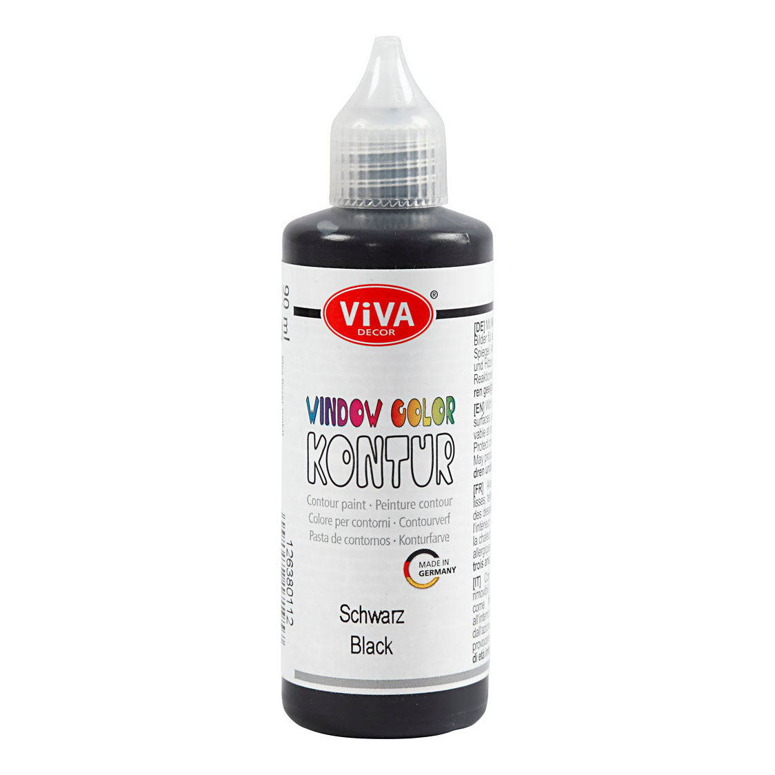 Creativ Company Peinture pour vitres et autocollants de couleur noire, 90ml