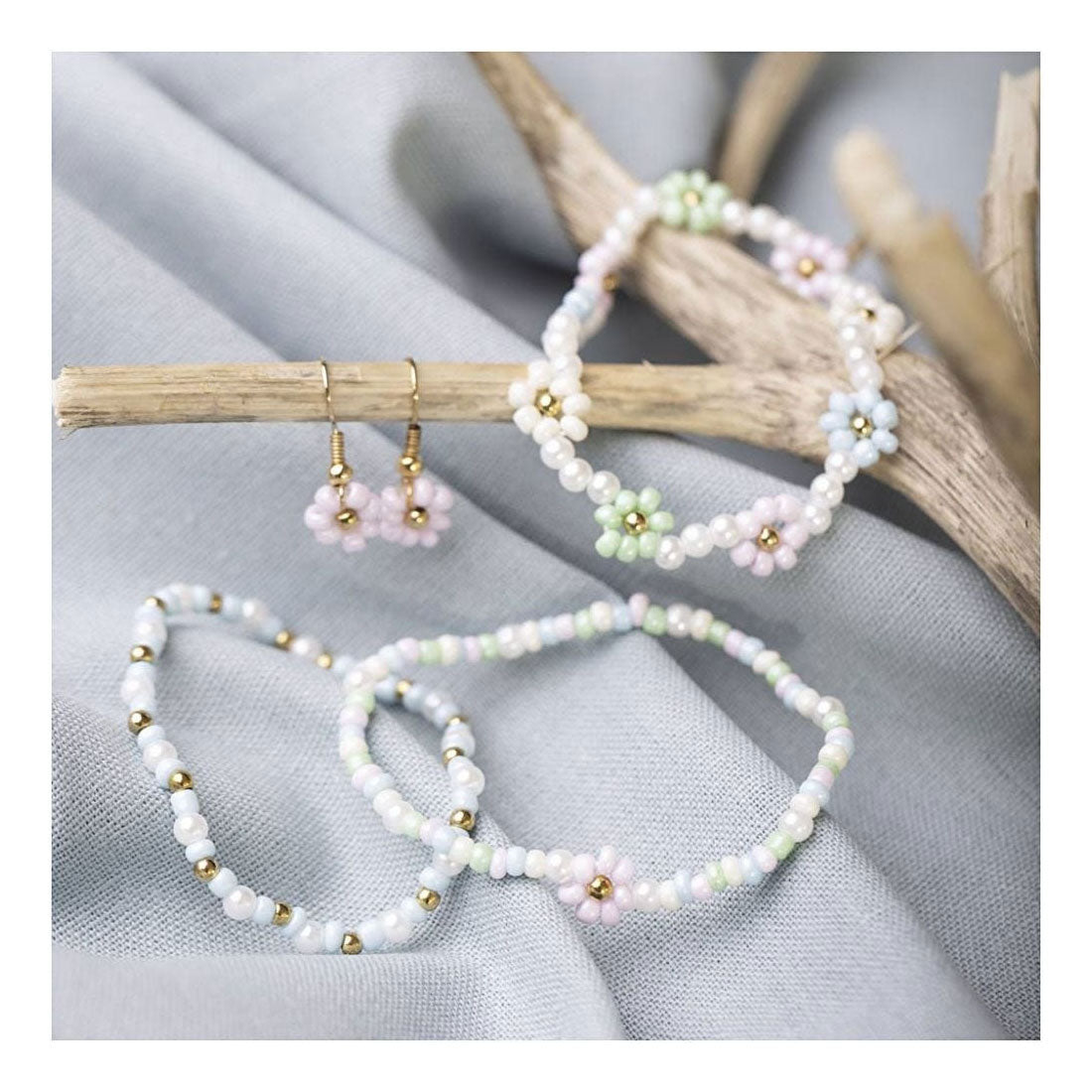 Creativ Company Mini Hobbies Set Bijoux Bracelet et Boucle d'oreille élastiques