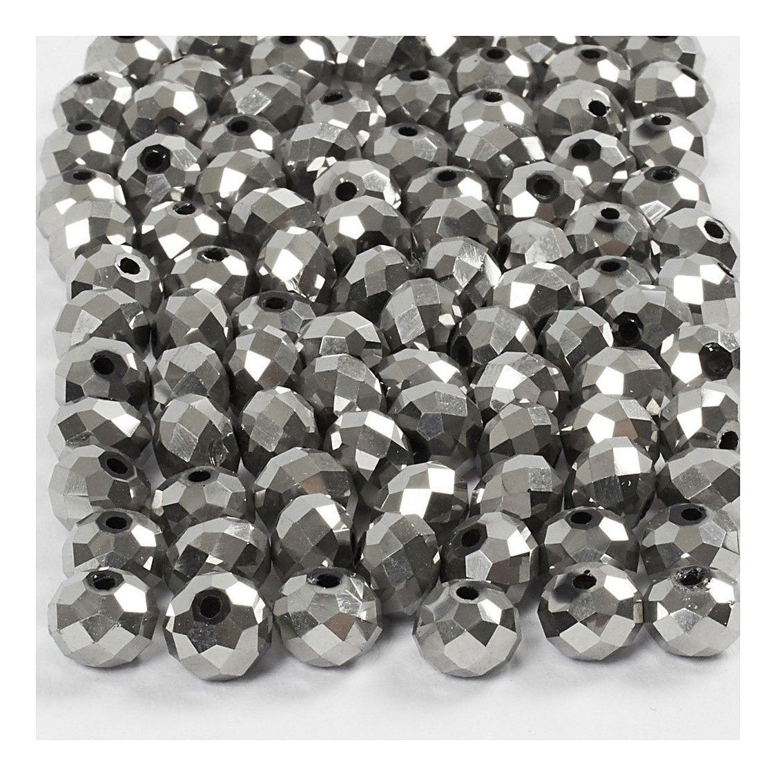 Creativ Company Facet Beads Metallic Gray, 100e.