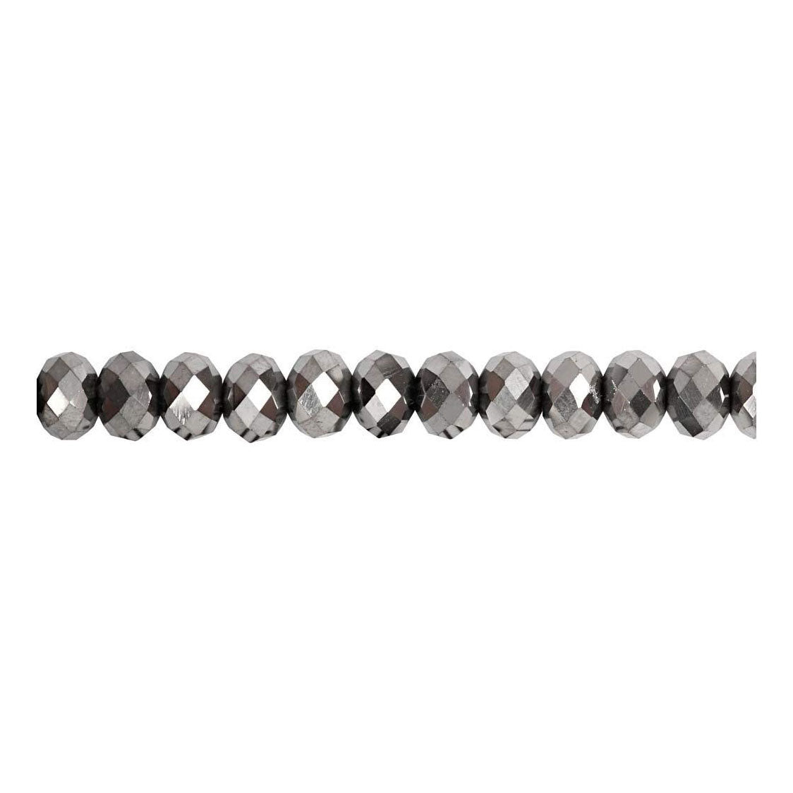 Creativ Company Facet Beads Metallic Gray, 100e.