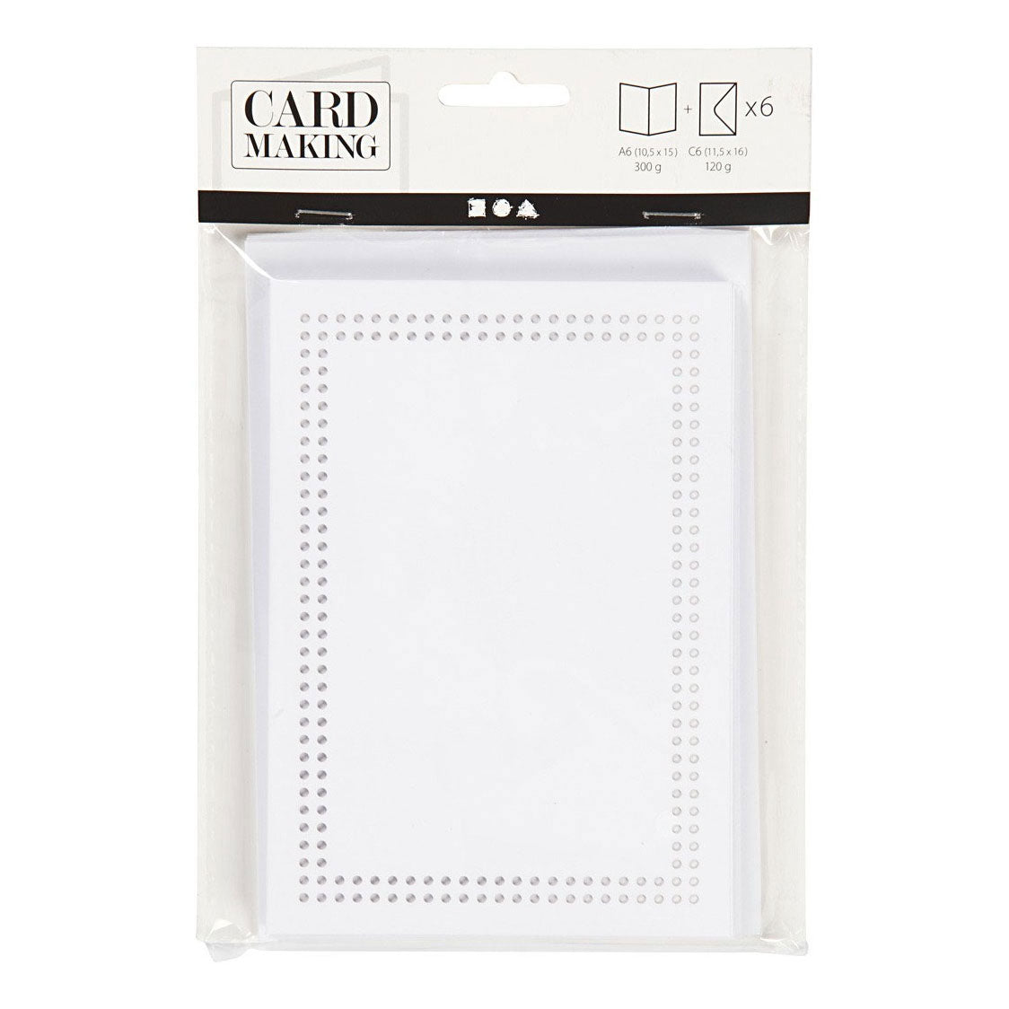 Cartes d'entreprise Creativ pour broder blanc, ensemble de 6