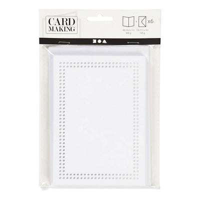 Cartes d'entreprise Creativ pour broder blanc, ensemble de 6