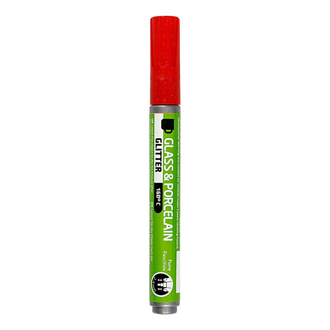 Creativ Company Glasen PorcelainainStift paillette semi-couverture rouge