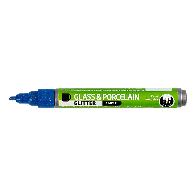 Creativ Company Glasen Porcelaine Démarrer les paillettes semi-couverture bleu