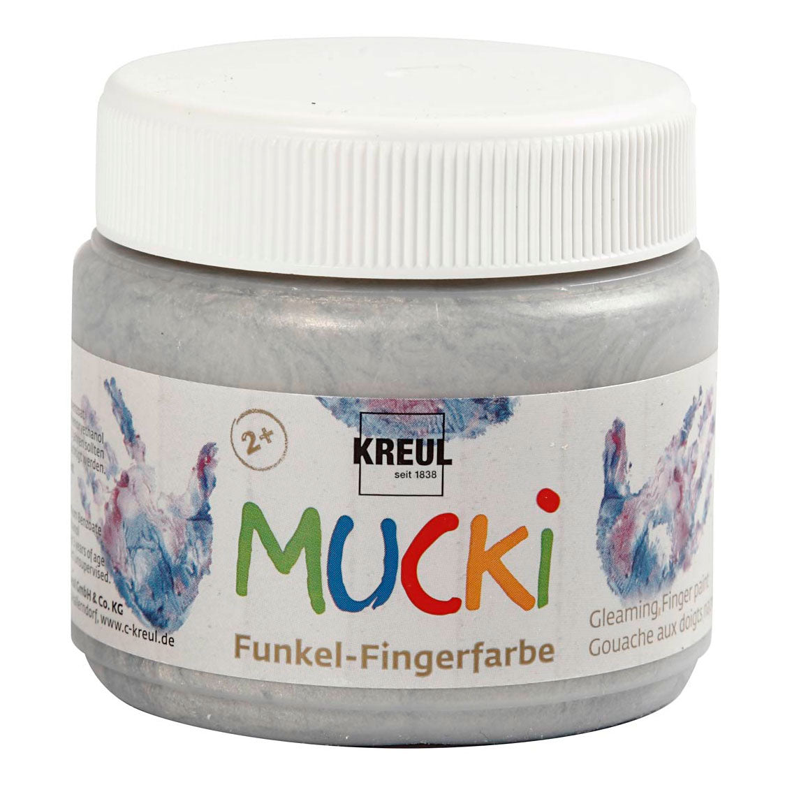 Creativ Company Mucki Paint Finger Silver Metallic, 150 ml