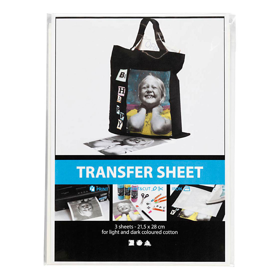 Creativ Company Transfer Felling White, 3 feuilles