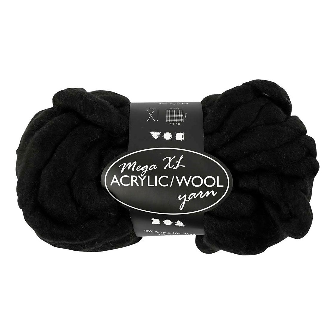 Creativ Company XL Yarn de l'acrylique noir, 15m