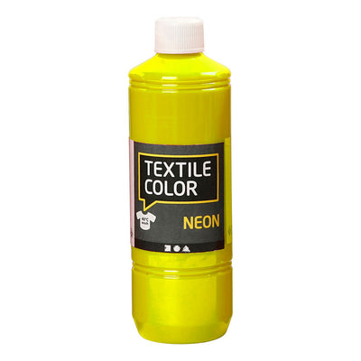 Peinture textile semi-opaque Creativ company textile color - jaune fluo, 500ml