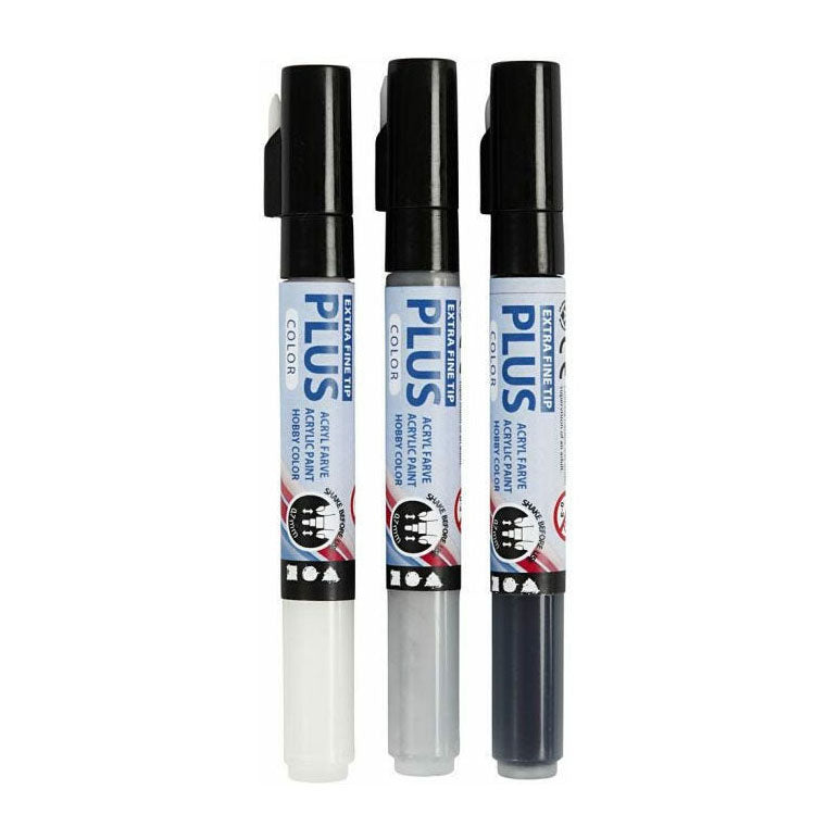 Creativ Company Plus Marker Color Black Off-White Rain Grey, 3e.