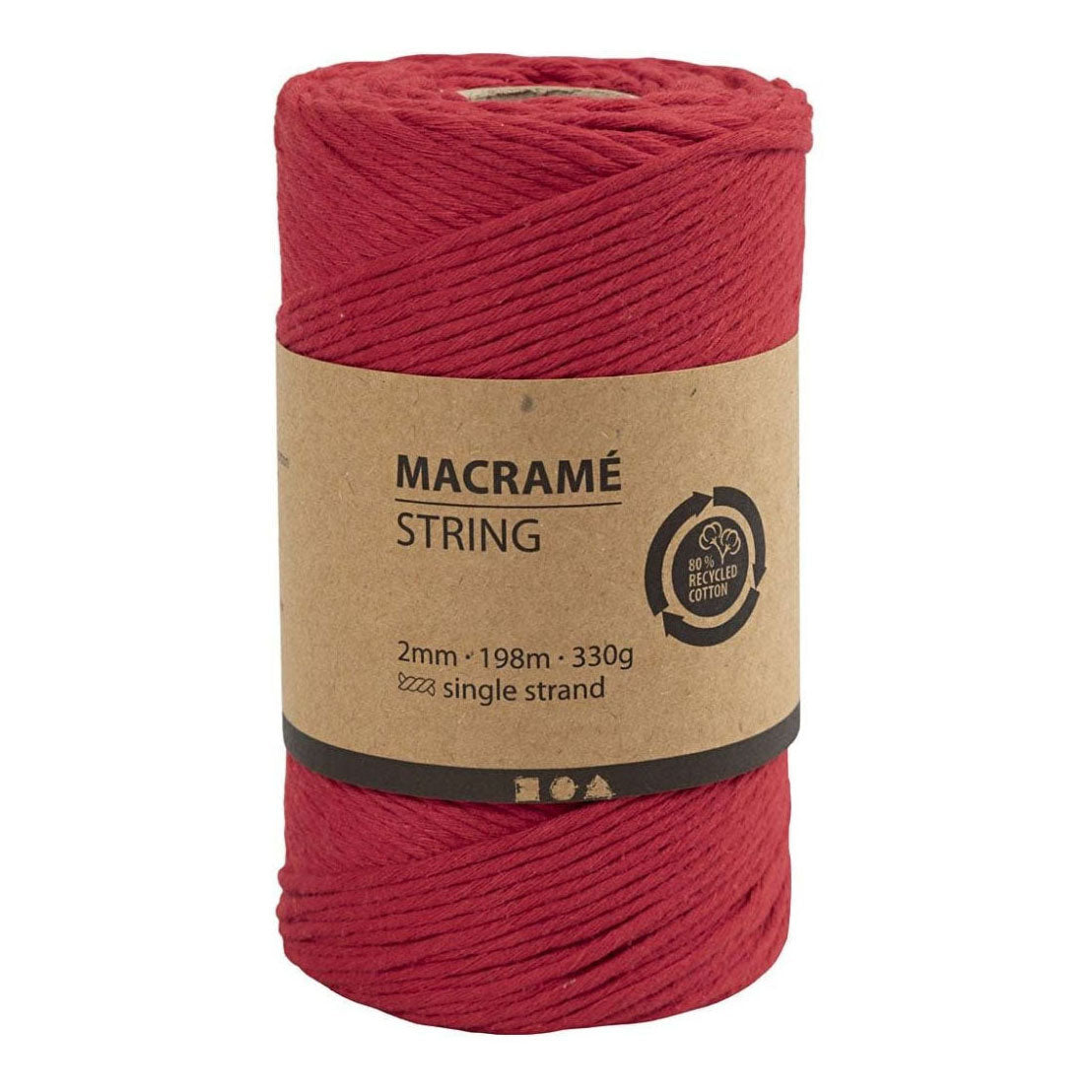 Crétiv Company Macrame Cord Red, 198m