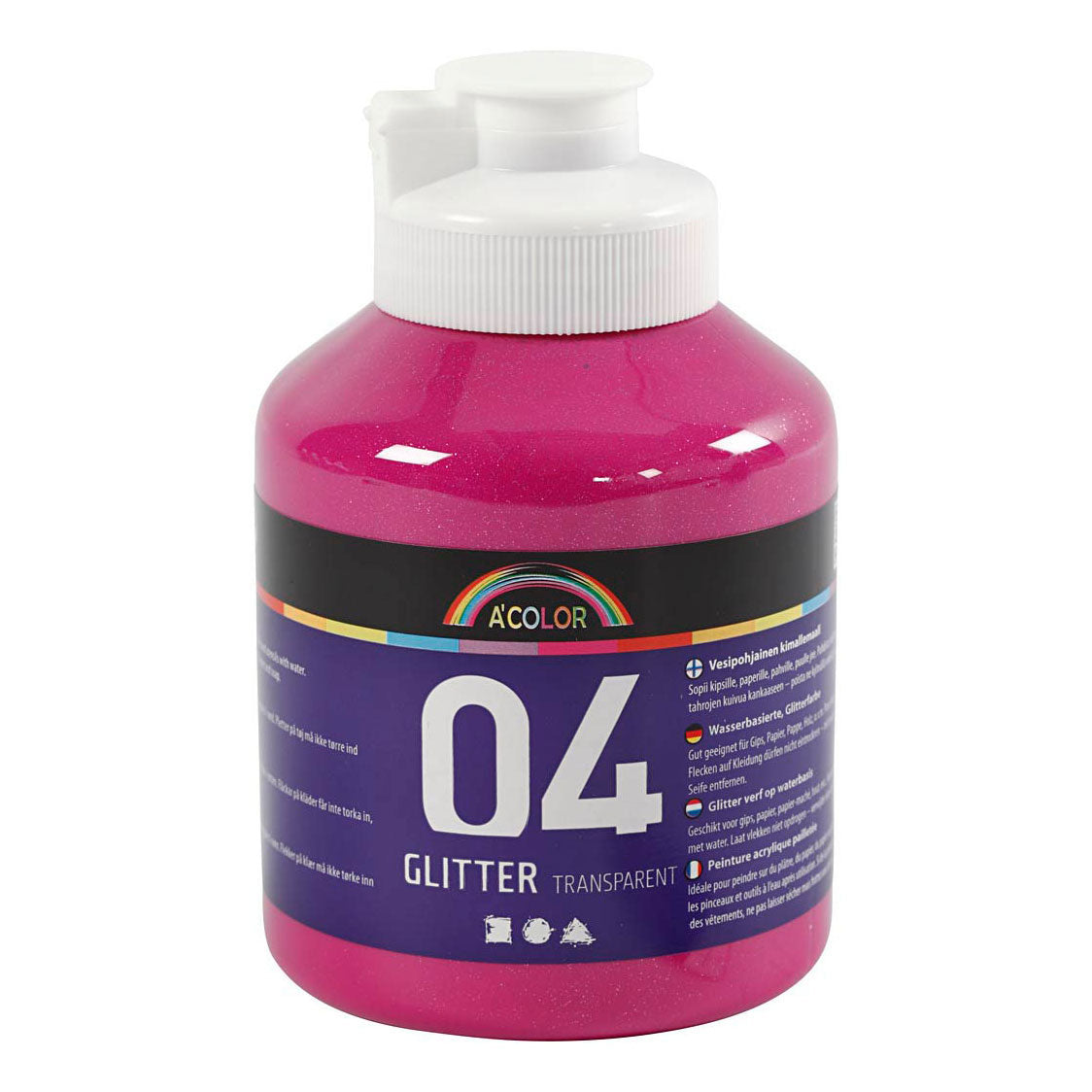 Creativ Company acrylique peinture paillette pour enfants rose, 500 ml