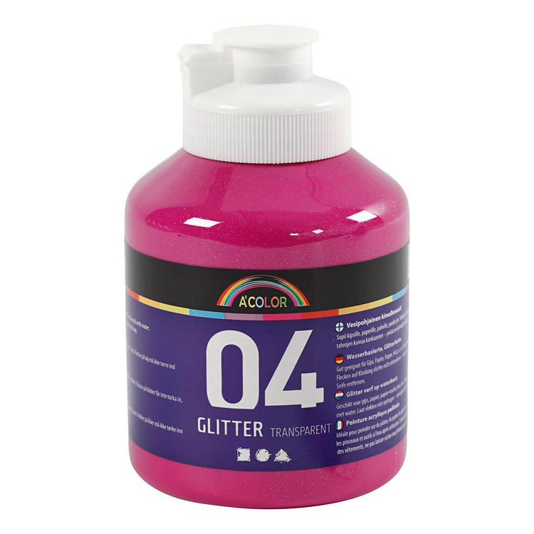 Creativ Company acrylique peinture paillette pour enfants rose, 500 ml