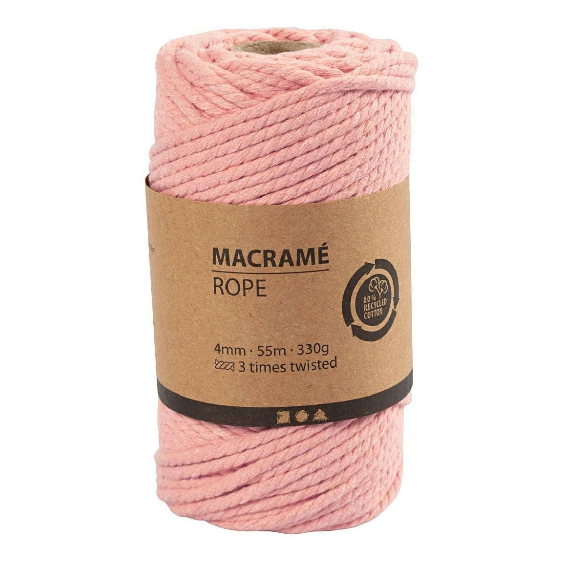 Crétiv Company Macrame Cord Pink, 55m