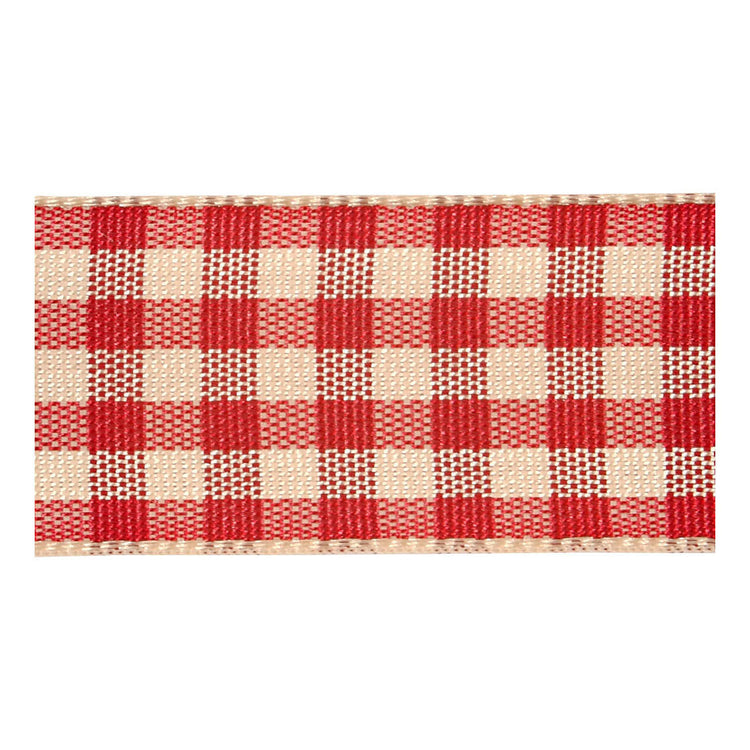 Creativ Company Checkered Ribbon Antique Red White, 25m