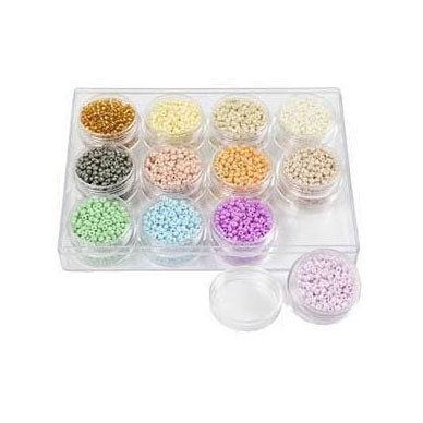 Creativ Company rocailles perles de verre rondes 3 mm couleurs pastel, 12x17 grammes