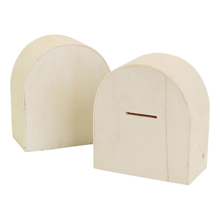Banque de piggy en bois de compagnie Creativ avec demi-courbe 10x9cm, 12e.