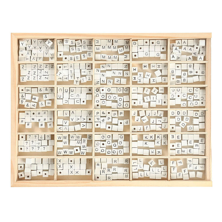 Creativ Company Wooden Letter Beads White A-Z, 750st.