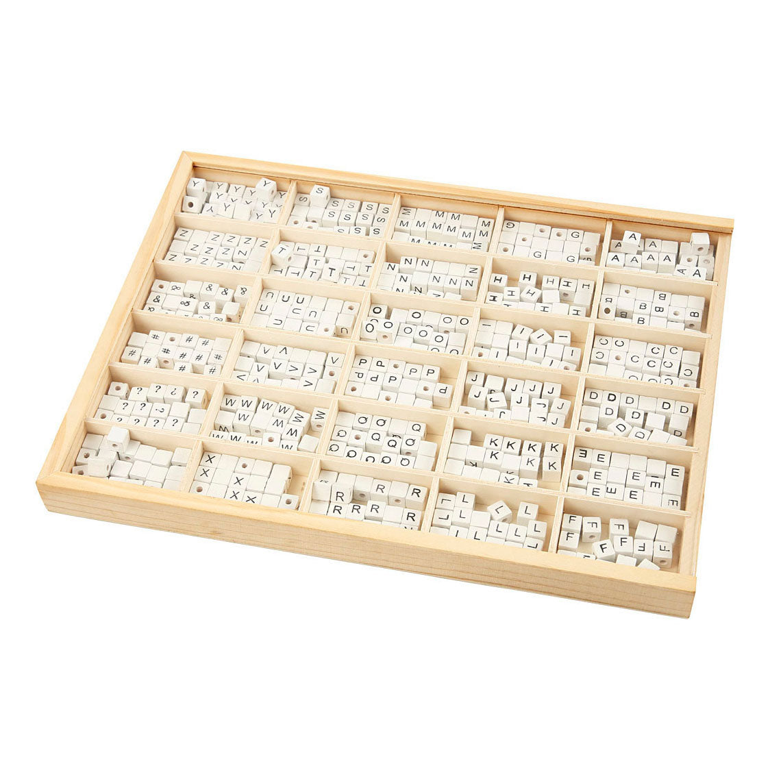 Creativ Company Wooden Letter Beads White A-Z, 750st.