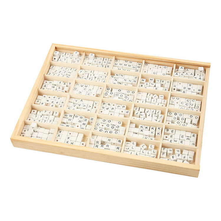 Creativ Company Wooden Letter Beads White A-Z, 750st.