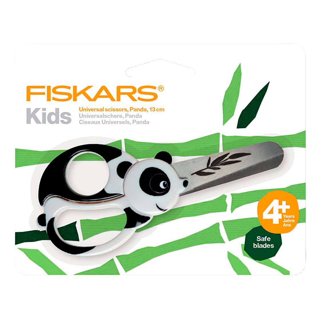 Ciseaux pour enfants Fiskars avec motif animal, panda, L: 13 cm, 1 pièce