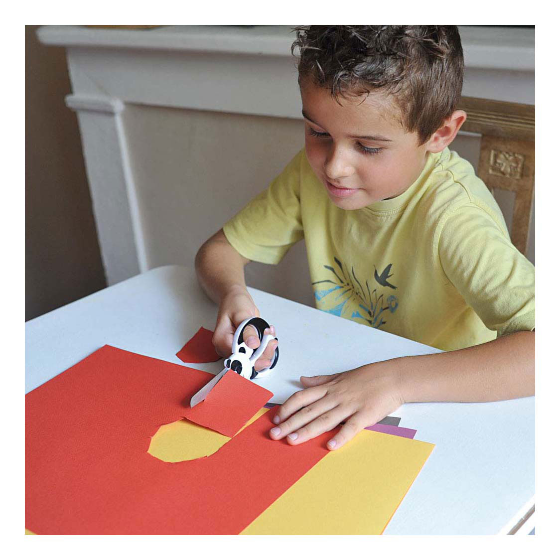Ciseaux pour enfants Fiskars avec motif animal, panda, L: 13 cm, 1 pièce