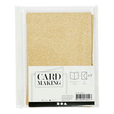 Cartes et enveloppes d'entreprise Creativ, format carte 10,5x15 cm, format enveloppe 11,5x16,5 cm, paillettes, 120+250 gr, or, 4 set 1 boîte - afbeelding 2