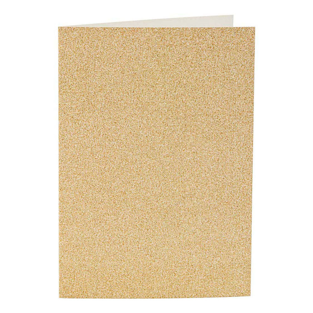 Cartes et enveloppes d'entreprise Creativ, format carte 10,5x15 cm, format enveloppe 11,5x16,5 cm, paillettes, 120+250 gr, or, 4 set 1 boîte