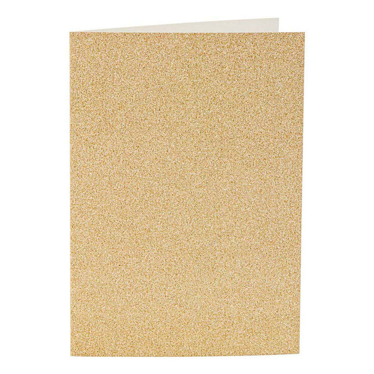 Cartes et enveloppes d'entreprise Creativ, format carte 10,5x15 cm, format enveloppe 11,5x16,5 cm, paillettes, 120+250 gr, or, 4 set 1 boîte