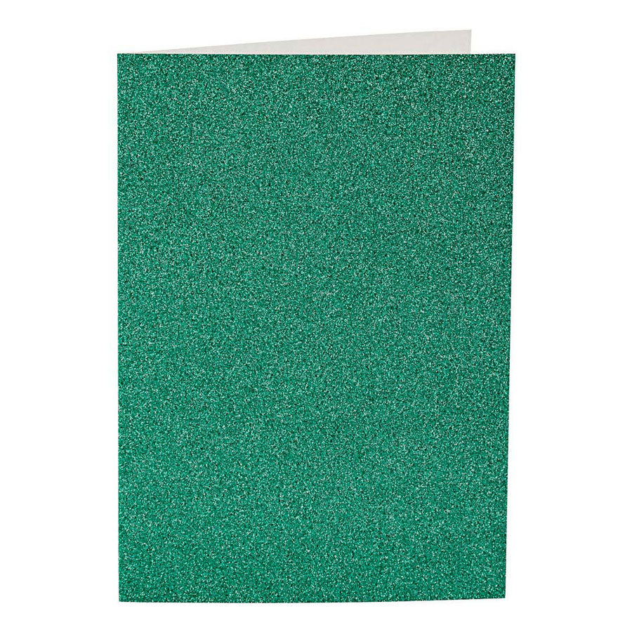 Cartes et enveloppes d'entreprise Creativ, format carte 10,5x15 cm, format enveloppe 11,5x16,5 cm, paillettes, 110+250 gr, vert, 4 set 1 boîte