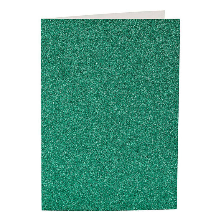 Cartes et enveloppes d'entreprise Creativ, format carte 10,5x15 cm, format enveloppe 11,5x16,5 cm, paillettes, 110+250 gr, vert, 4 set 1 boîte