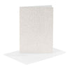 Cartes et enveloppes d'entreprise Creativ, format carte 10,5x15 cm, format enveloppe 11,5x16,5 cm, paillettes, 120+250 gr, blanc, 4 set 1 boîte