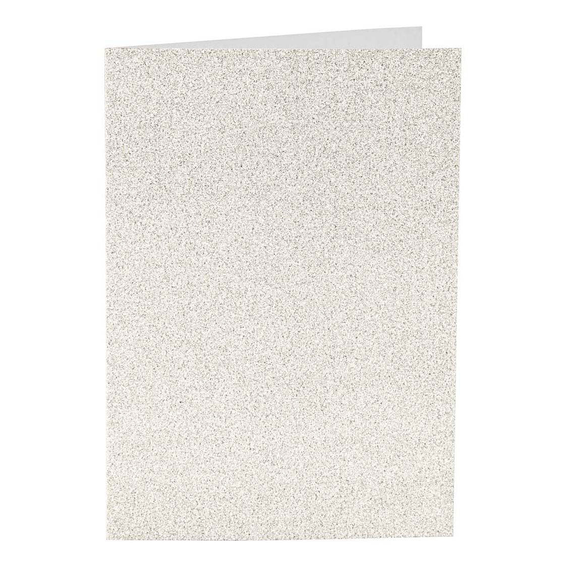 Cartes et enveloppes d'entreprise Creativ, format carte 10,5x15 cm, format enveloppe 11,5x16,5 cm, paillettes, 120+250 gr, blanc, 4 set 1 boîte