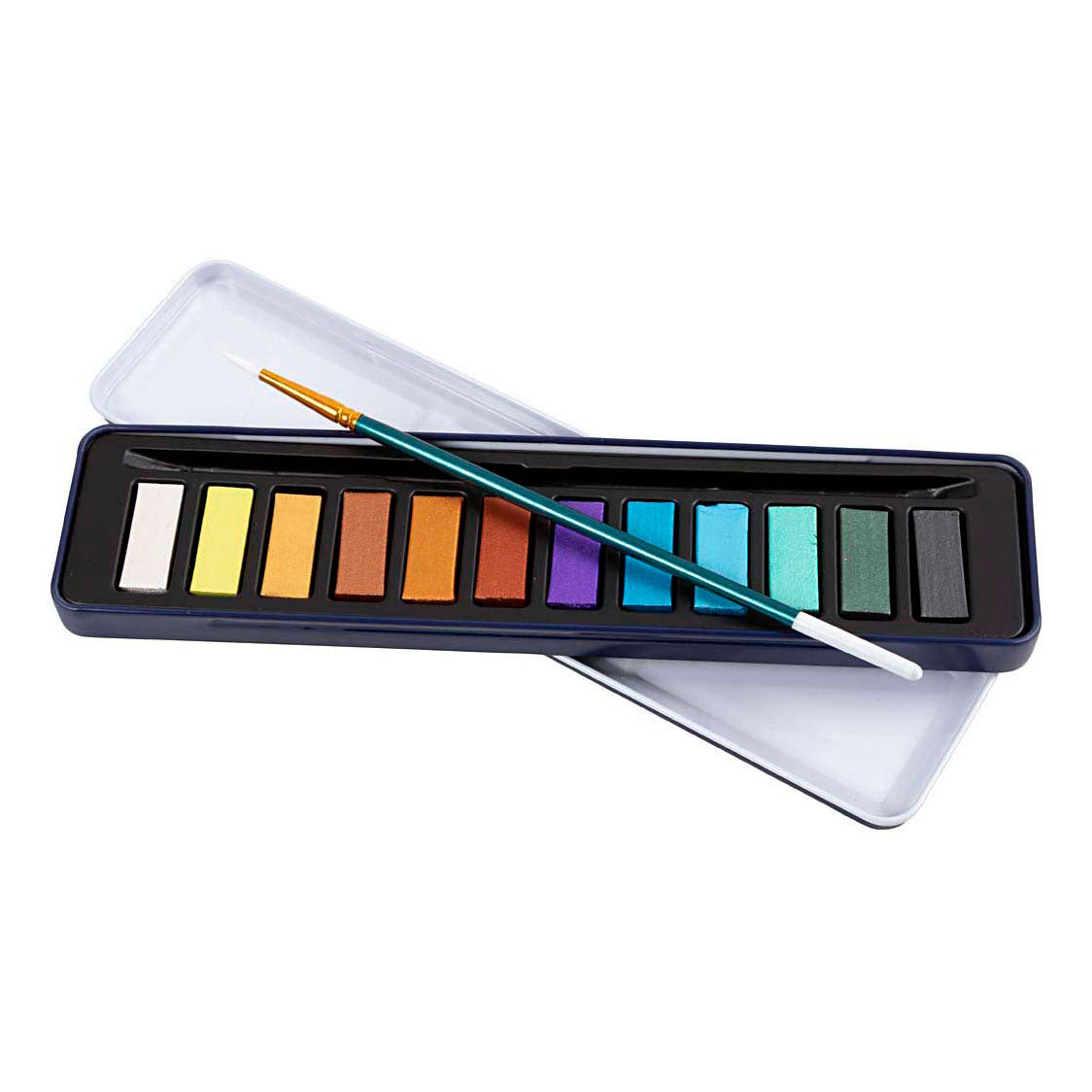 Set d'aquarelles Colortime, couleurs métalliques, 12 couleurs 1 boîte