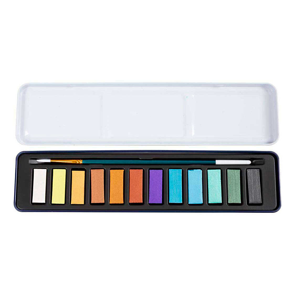 Set d'aquarelles Colortime, couleurs métalliques, 12 couleurs 1 boîte