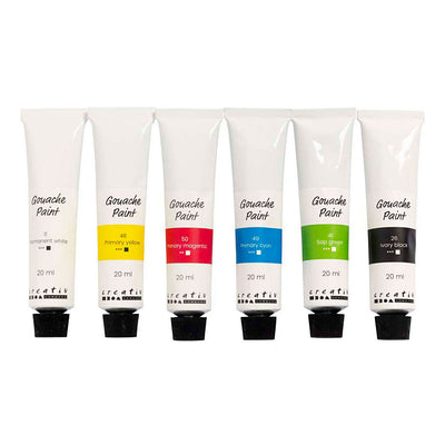 Peinture gouache Creativ company, couleurs standards, 6x20 ml 1 boîte