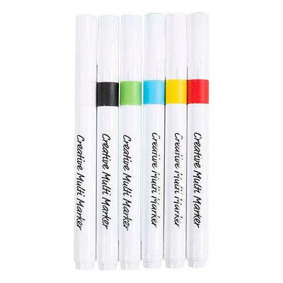 Creativ company marqueur multi créatif, largeur de trait 4 mm, différentes couleurs, 6 pièces 1 boîte