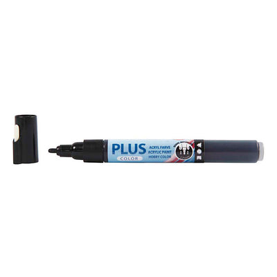 Marqueur de couleur Plus, l : 14,5 cm, largeur de trait 1-2 mm, noir, 5,5 ml, 1 pièce