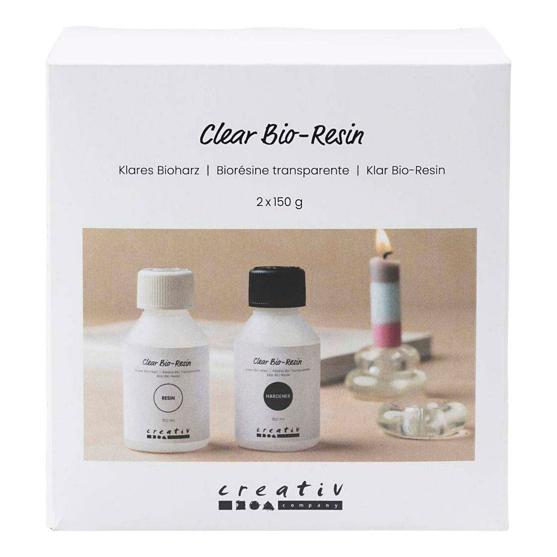 Creativ company bio-résine transparente, transparente, 2x150 ml 1 boîte